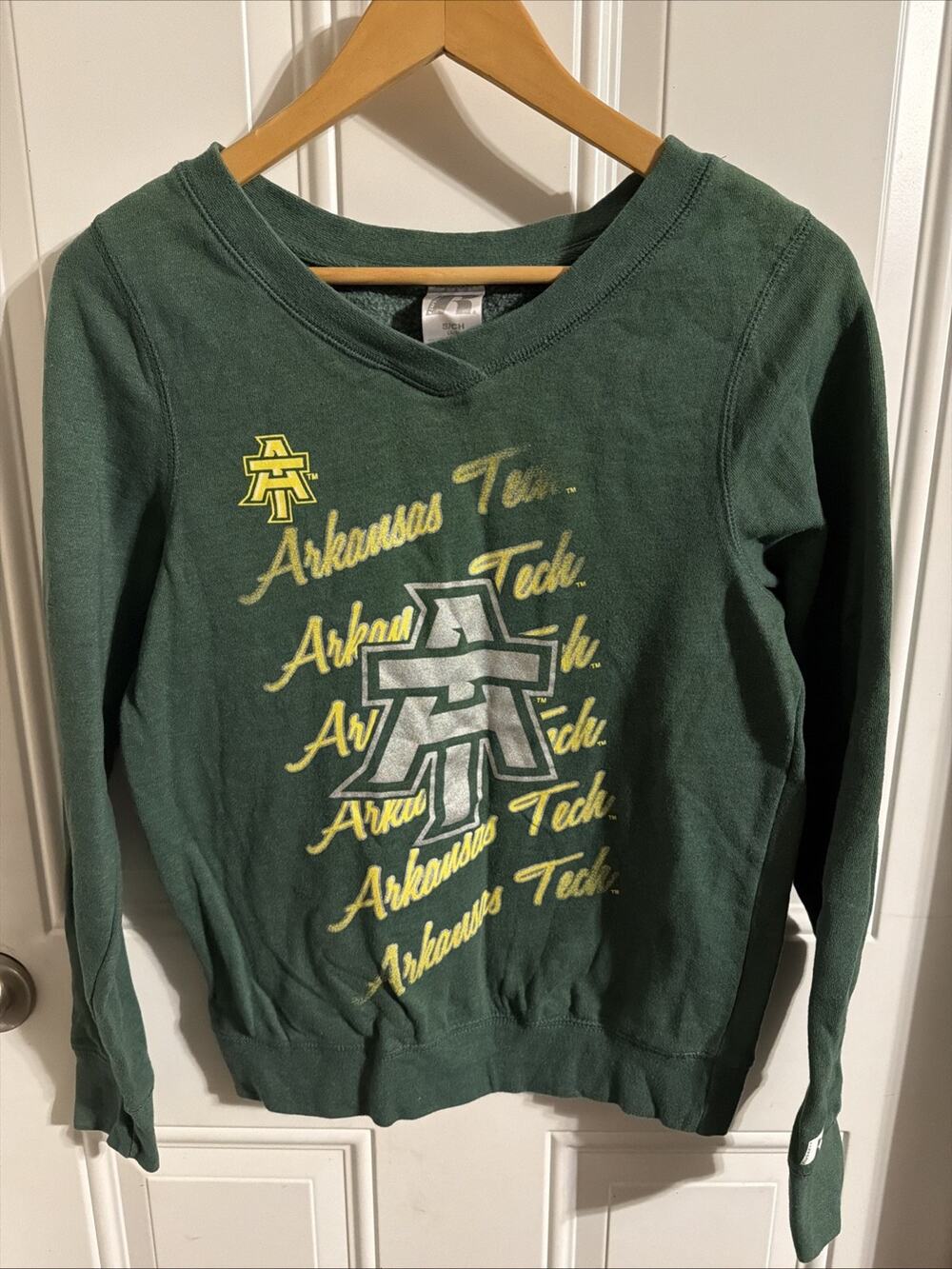 Russell Arkansas Tech Sweater Green Small Long Sleeve Women’s